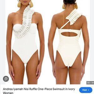 Andrea Iyamah NISI Ivory ONE PIECE SWIMSUIT Medium M